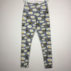 Grey stretchy super soft leisure yoga athletic pants bees sunflowers one size